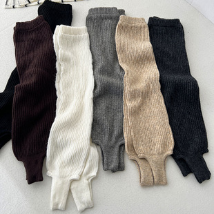 SD357韩版 羊绒踩脚袜套女瑜伽袜纯色简约半截袜子m系芭蕾风腿套