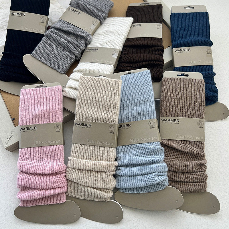 慵懒风薄款轻柔羊毛踩脚袜套堆堆袜子秋冬日系纯色腿套