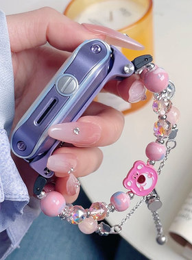 新品红色小熊diy手链适用华为儿童电话手表表带5X/5XPro/3Pro/4Pro/3X/4X/4X男女新耀款/3S/5/5pro防摔保护壳