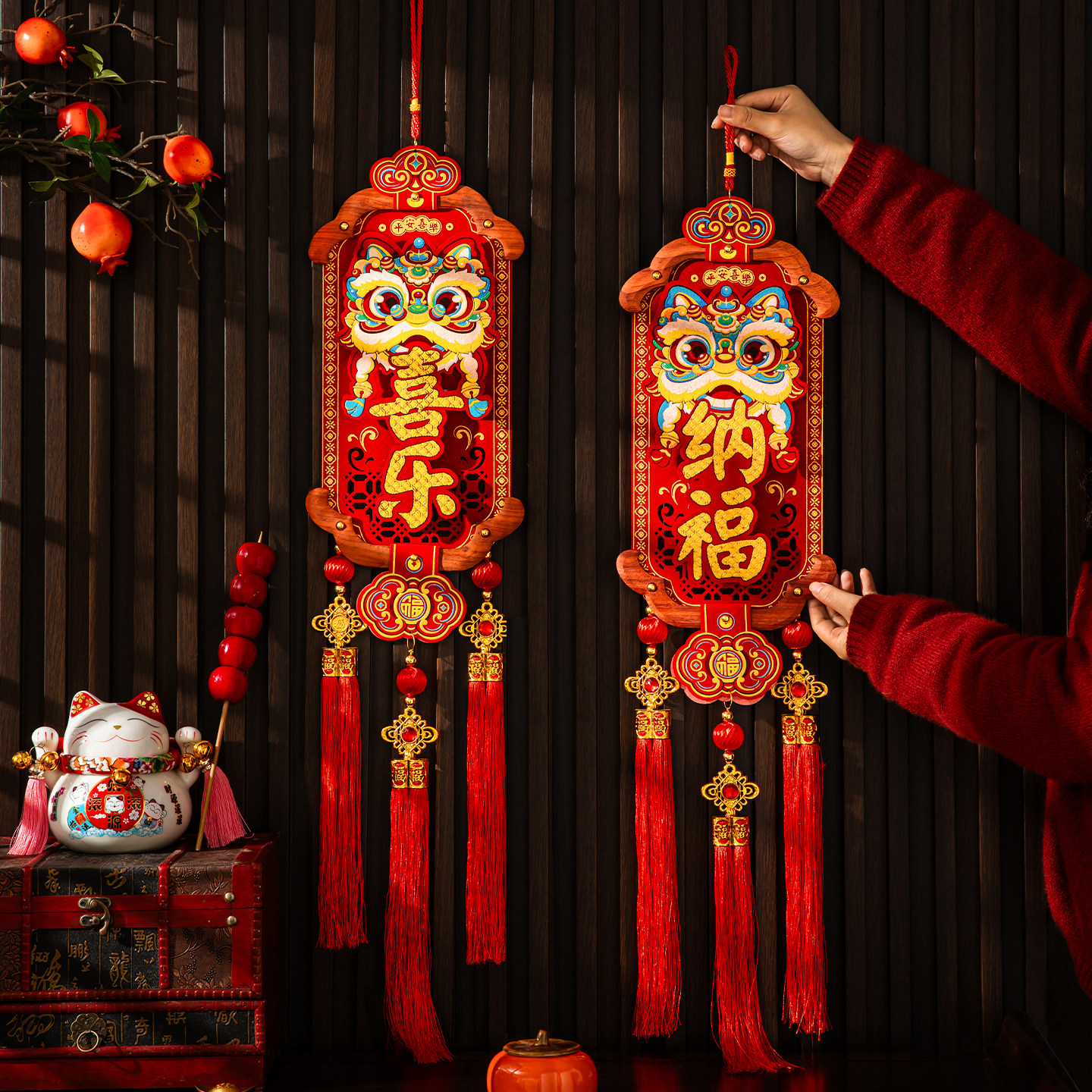 2026马年新款小对联春联春节福字挥春入户门贴挂件过年新年装饰品,家居饰品,门贴,淘宝优惠券,粉丝福利购,淘宝优惠卷