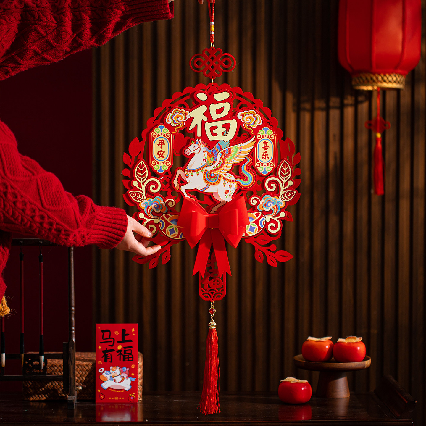 马年福字门贴2026新款春节立体贴纸入户门挂布置新年过年装饰挂件,家居饰品,门贴,淘宝优惠券,粉丝福利购,淘宝优惠卷