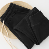 男秋冬加厚情侣运动小脚收口高腰裤 470G重磅棉休闲卫裤 女束脚裤