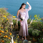 女装 2026春季 新款 若潮大码 吊带连衣裙高腰鱼尾长裙修身 胖MM