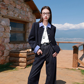 女装 2025冬季 新款 若潮大码 假两件香风外套短款 肌理感气质胖MM