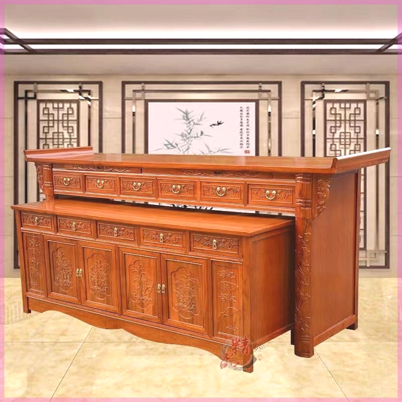 供桌佛台家用实木简约现代条案佛桌神台供仙桌三层神案台阶梯式