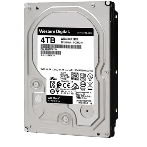 WD4005FZBX黑盘CMR垂直WD西部数据3.5寸4T服务器硬盘7200转256M