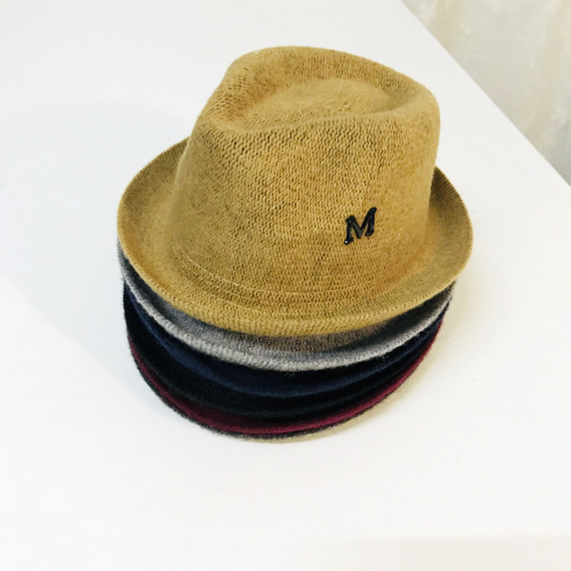 儿童爵士帽子秋冬季羊毛呢子男童绅士小礼帽2-3-5岁宝宝帽子4男潮