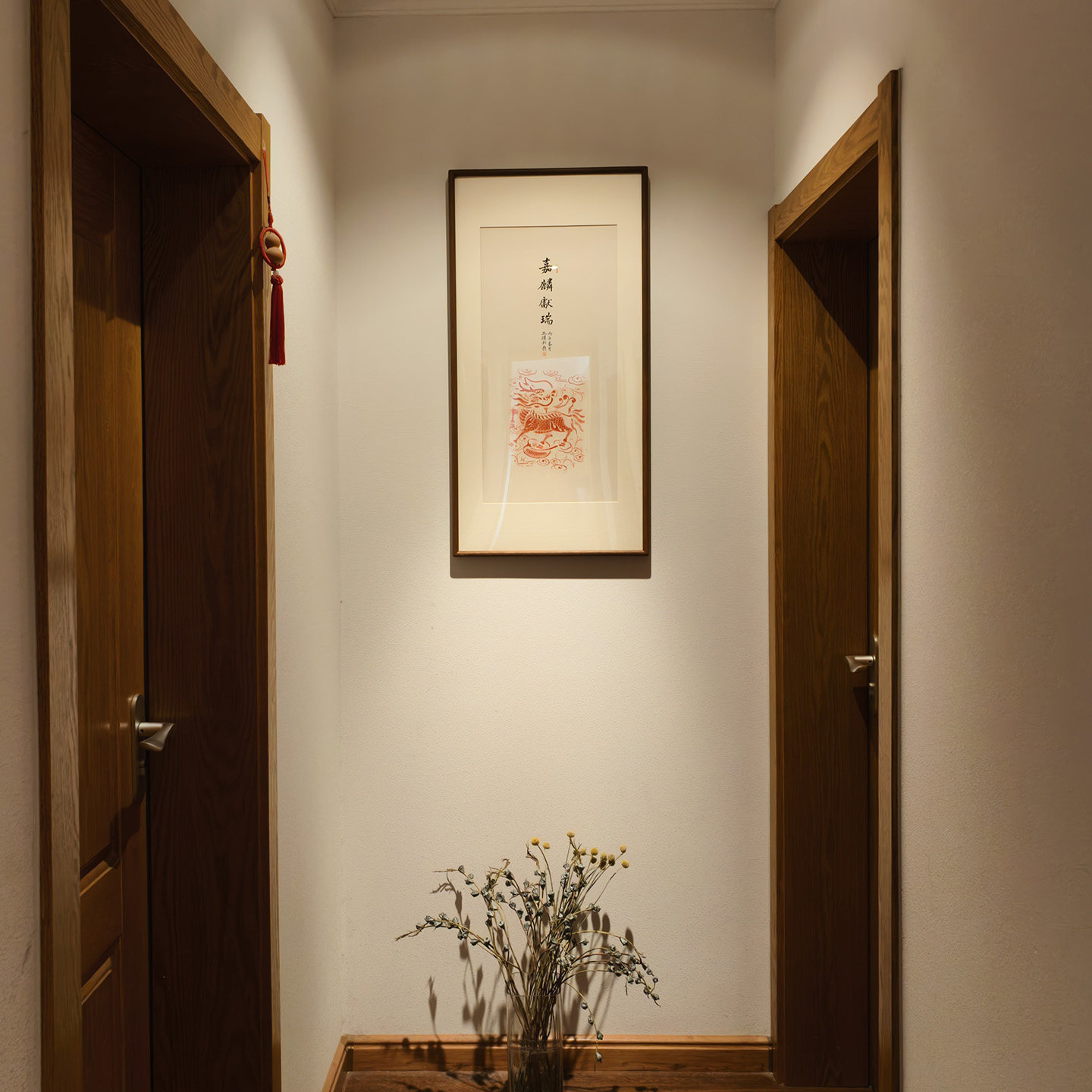 手写真迹麒麟献瑞拓片中式书法字画装饰画客厅玄关走廊过道挂画