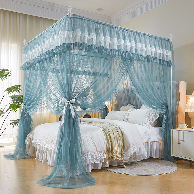 2026新款落地式宫廷蚊帐家用家庭卧室高级加粗厚支架外穿纹帐夏天