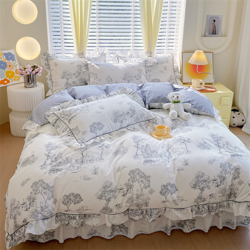 100%纯棉被套单件200x230全棉韩版碎花边学生宿舍150x200单人被套