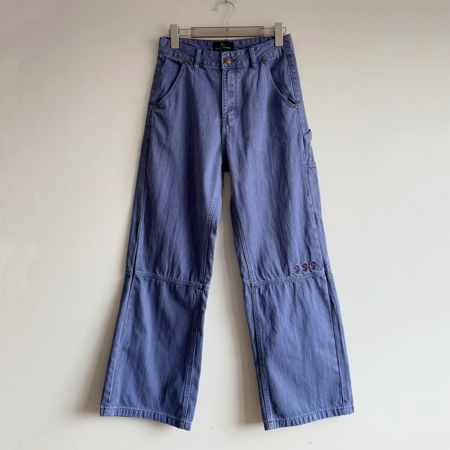 欧美DC蓝色复古水洗做旧Vintage法工裤子宽松直筒阔腿牛仔裤男潮,男装,牛仔裤,淘宝优惠券,粉丝福利购,淘宝优惠卷