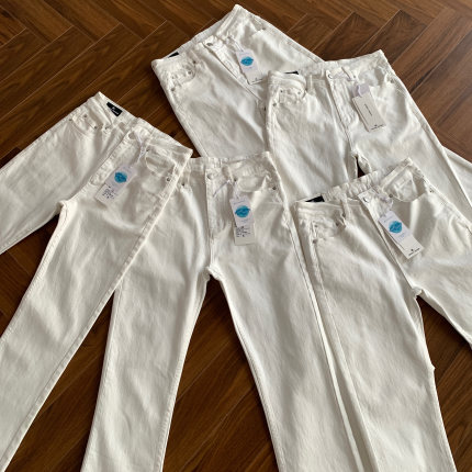 欧美自主微喇517风格Vintage定制面料白色DC产牛仔裤Cleanfit复古