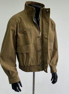 美式复古多口袋底特律立领夹克外套潮牌高级感cleanfit牛仔夹克男