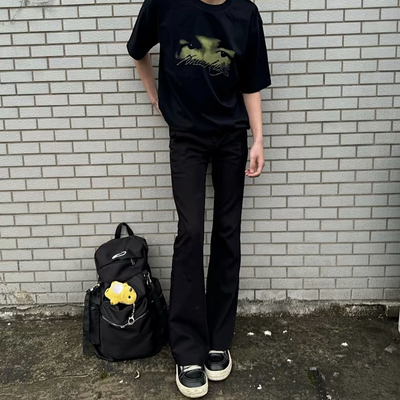 微喇版型西裤显瘦休闲拖地长裤子