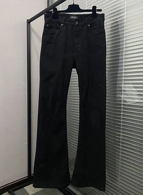 （现货）26fall bootcut水洗做旧纯黑微喇叭牛仔裤男长裤子vibe风