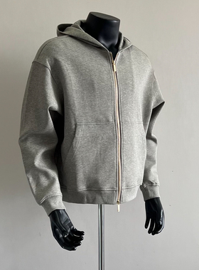 美式复古cleanfit运动开衫卫衣重磅双拉链设计感夹克宽松外套男潮