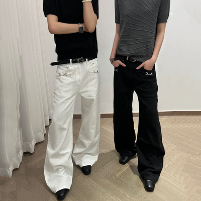 直筒微喇叭显瘦百搭通勤长裤子男