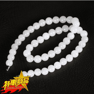 青峰玉业玉器玉器新疆和田玉项链白玉项链昆仑玉珠项链玉8mm