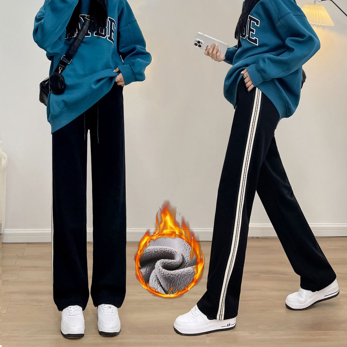 青少年女大童秋冬加长版裤子初中