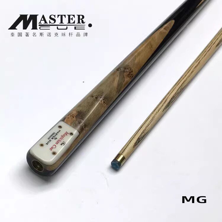 泰国进口Master台球杆MG中式黑八一体通杆小头斯诺克英式手工球杆
