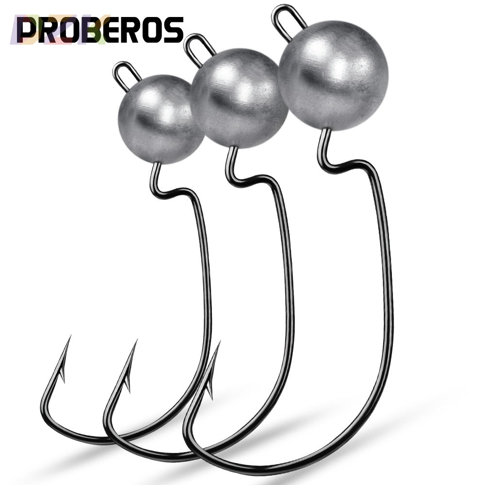 宽腹曲柄铅头钩3.5g 5g 7g 10g原色铅头鱼钩软饵JIG HOOK JIG00c6