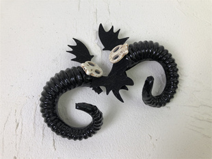 万圣节骷髅羊角发箍黑暗系舞女恶魔角发饰头饰成人儿童表演节日