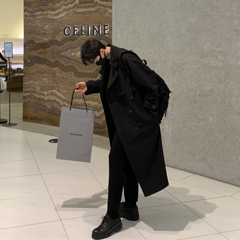 高级感中长款风衣外套男士春秋季