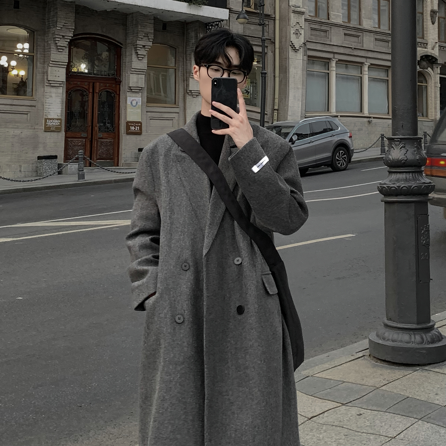 高级感谢尔比英伦毛呢大衣男士秋冬季休闲中长款德式呢子风衣外套