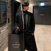 高级感谢尔比毛呢大衣男士 战壕加厚呢子风衣外套 秋冬季 休闲中长款