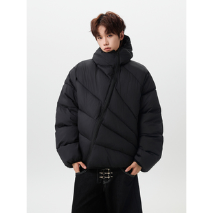 高级感排骨轻薄羽绒服男士冬季潮牌青少年男生短款加厚棉衣袄外套