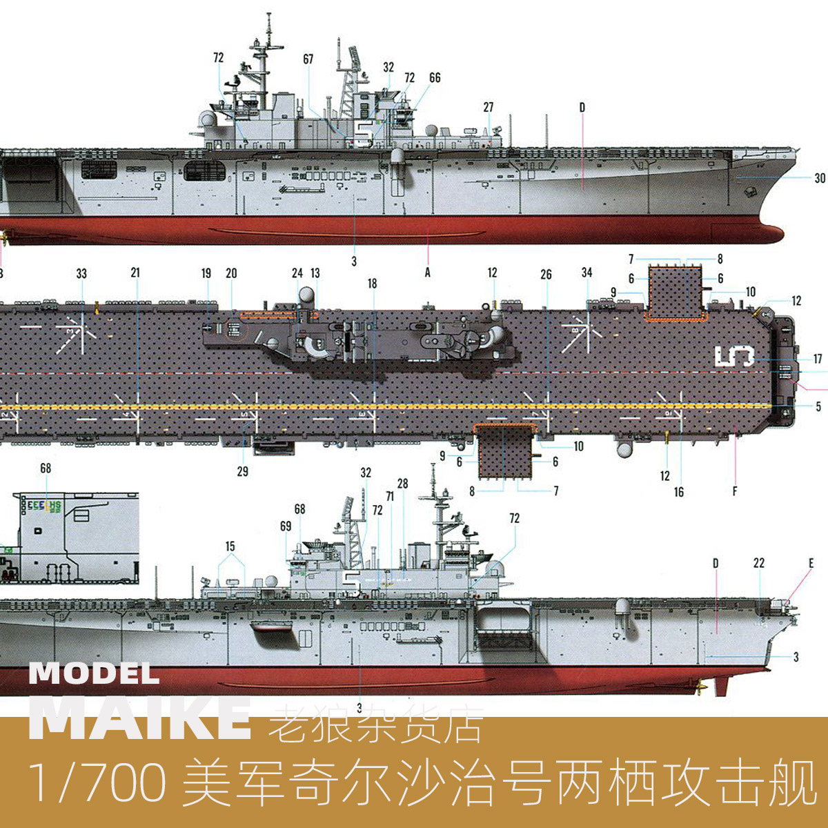 号手美国两栖登陆舰拼装模型