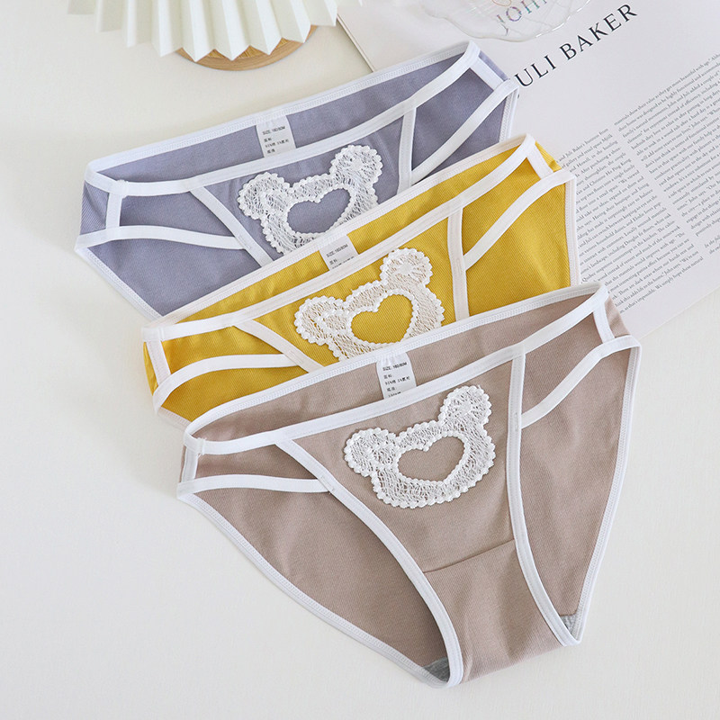 内裤女纯棉女士透气性感刺绣低腰全棉裆少女纯色女生三角短裤头秋,女士内衣/男士内衣/家居服,女三角裤,淘宝优惠券,粉丝福利购,淘宝优惠卷