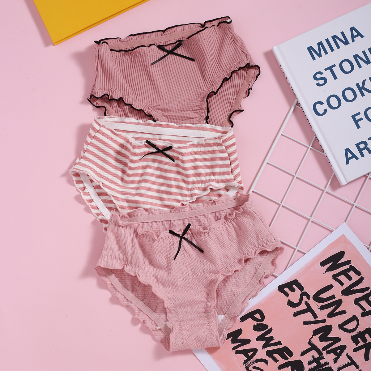 日系日系简约风条纹纯棉内裤