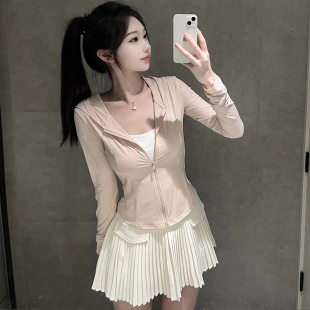 户外V修身 薄款 瑜伽防晒服外套上衣0325e 夏季 冰丝粉色防晒衣女款