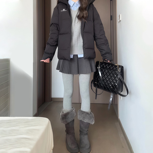 灰色毛呢百褶裙女秋冬季 高腰a字半身裙小个子显瘦jk短裙 2025新款