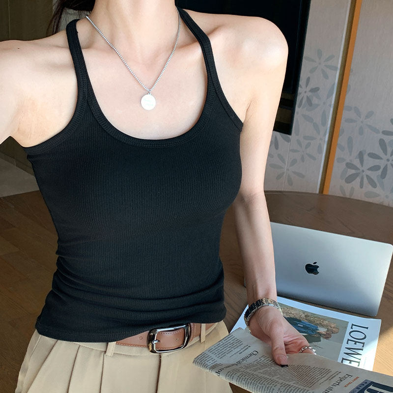 黑色绝美吊带女西装内搭针织打底修身小背心2026新款外穿夏季上衣