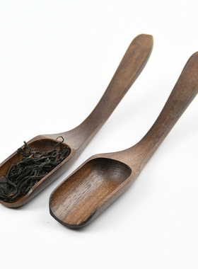 北美黑胡桃实木茶勺长柄茶匙咖啡勺 木质茶具配件 简约创意茶匙
