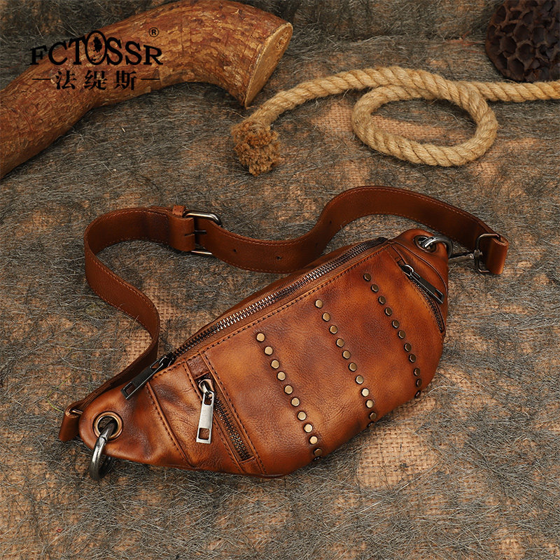 法缇斯复古真皮胸包女士新款宽肩带斜挎单肩包头层牛皮洋气腰包潮,箱包皮具/热销女包/男包,胸包,淘宝优惠券,粉丝福利购,淘宝优惠卷