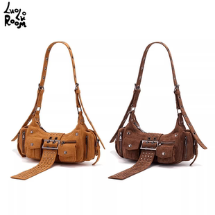 没有挂件 mini麂皮女士手提单肩包 叛逆爱妃 LuoLuoRoom原创正品