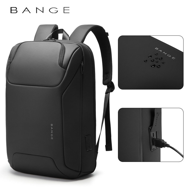 BANGE新款男士通勤背包商务旅行电脑包防水跑车双肩包 backpack