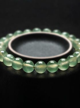 天然绿葡萄石手链女收藏级冰种超透原石水晶珠子手串款手工