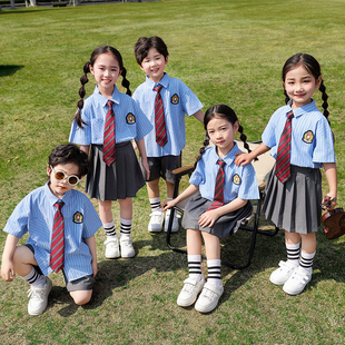 幼儿园园服夏装小学生班服夏季短袖校服六一儿童节演出服装毕业照