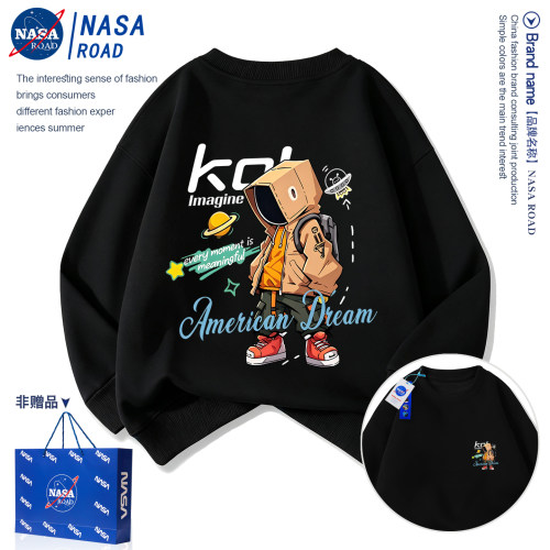 NASA联名儿童圆领卫衣男童秋装2026新款帅气时髦男孩大童宽松上衣