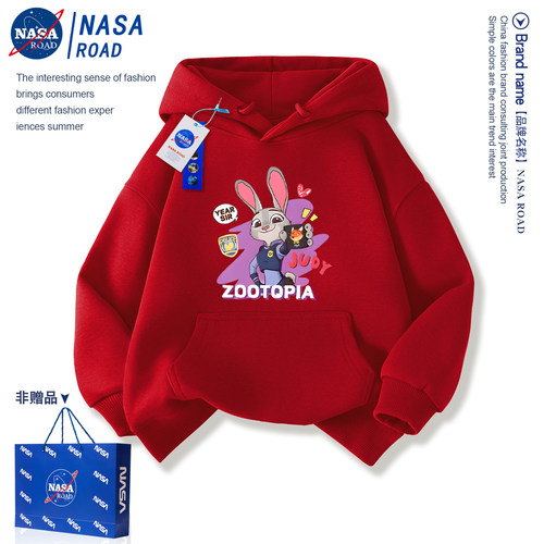 NASA朱迪警官女童红色卫衣加绒