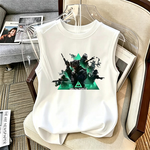 三角洲行动衣服儿童背心外穿无袖T恤2026新款男孩坎肩夏装上衣潮