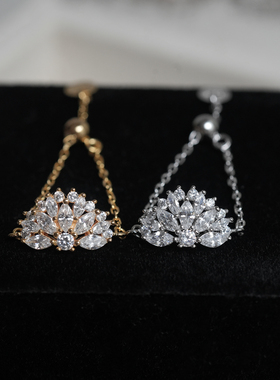 Shaw原创小众S925银复古莲花高级感新款精致抽拉链条戒指吉祥礼物