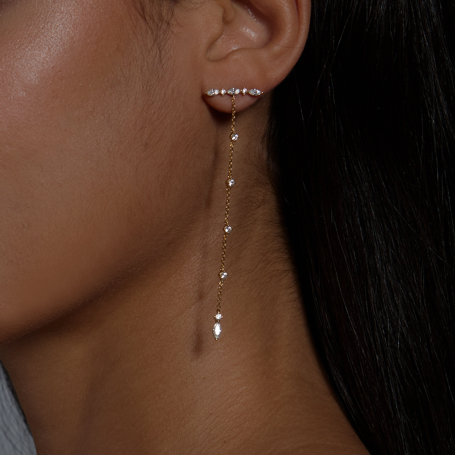 ShawAtelier小众设计S925银梦幻复古新款灵动长耳环闪亮耳饰礼物