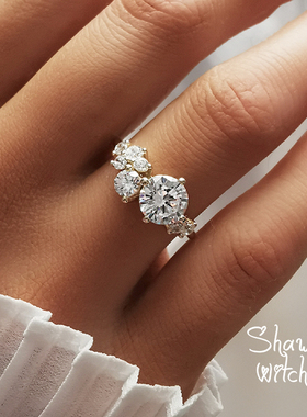 INS欧美风纯银锆石复古戒指定制