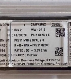 SK海力士 HFS256GDE9X081N 256GB/512GB PC711 M.2 2280 硬盘