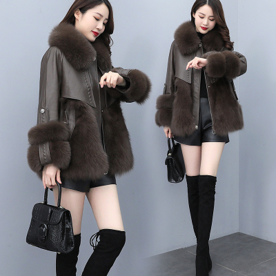 冬新款女海宁短款狐狸毛皮草外套